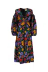 Farm Rio Printed Cotton Bucolic Garden Dress In Multi
