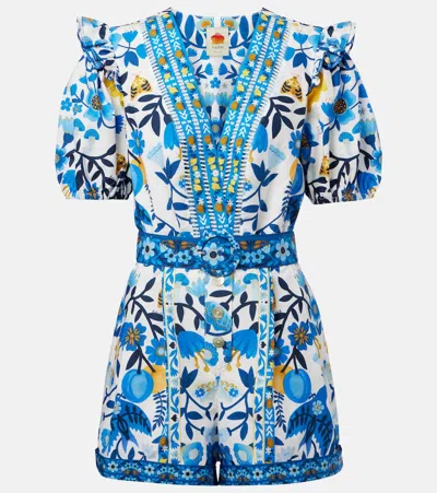 Farm Rio Printed Cotton Jumpsuit In Multi