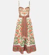 Farm Rio Printed Cotton Midi Dress In White