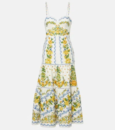 FARM RIO PRINTED COTTON MIDI DRESS