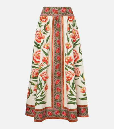 FARM RIO PRINTED COTTON MIDI SKIRT