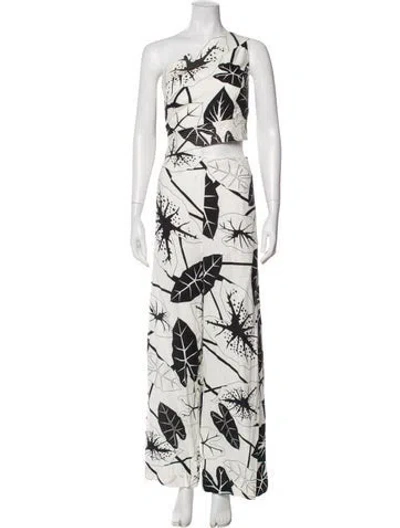 Pre-owned Farm Rio Printed Crew Neck Jumpsuit In Multi