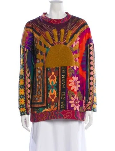 Pre-owned Farm Rio Printed Crew Neck Sweater In Multi