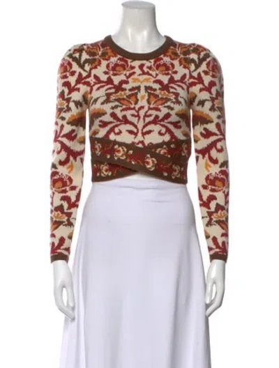 Pre-owned Farm Rio Printed Crew Neck Sweater In Multi