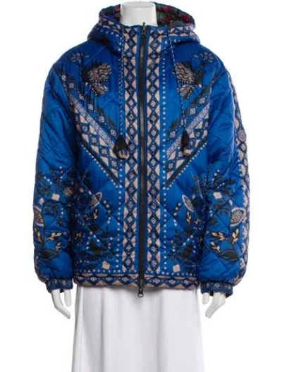 Pre-owned Farm Rio Printed Denim Jacket In Blue