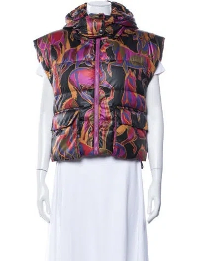 Pre-owned Farm Rio Printed Down Jacket In Multicolor