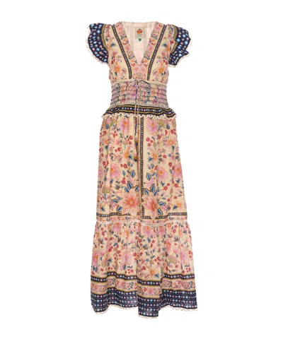 Farm Rio Superbloom Tapestry Maxi Dress In Cream In Multicolour