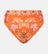 Farm Rio Printed High-rise Bikini Bottoms In Multicoloured