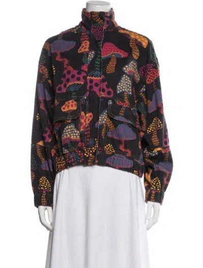 Pre-owned Farm Rio Printed Jacket In Black