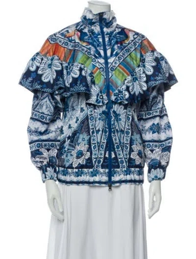 Pre-owned Farm Rio Printed Jacket In Blue
