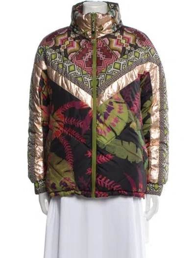 Pre-owned Farm Rio Printed Jacket In Brown