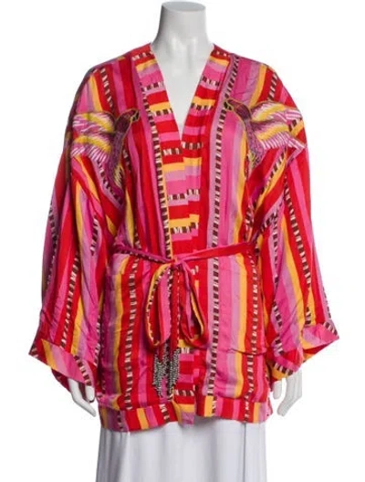 Pre-owned Farm Rio Printed Jacket In Pink