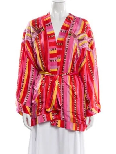 Pre-owned Farm Rio Printed Jacket In Pink