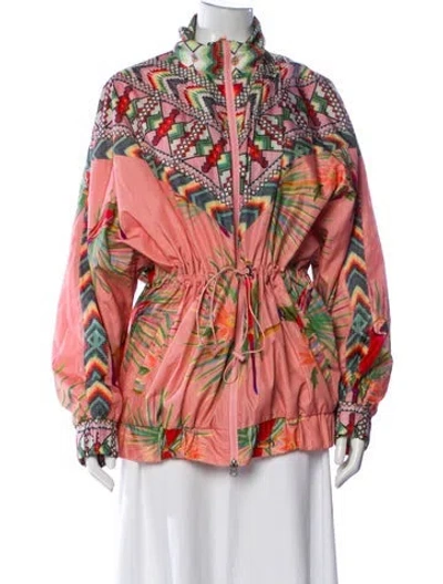 Pre-owned Farm Rio Printed Jacket In Pink