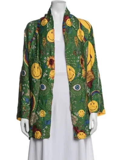 Pre-owned Farm Rio Printed Jacket W/ Tags In Green