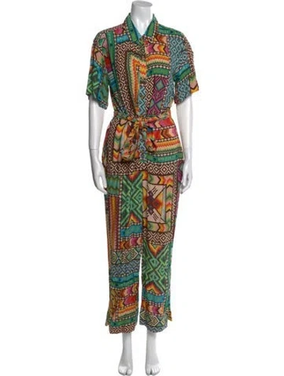 Pre-owned Farm Rio Printed Jumpsuit In Multi