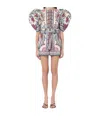 Farm Rio Belted Printed Cotton-poplin Playsuit In Multicolor