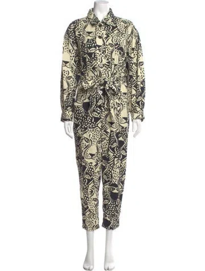 Pre-owned Farm Rio Printed Jumpsuit In Neutral