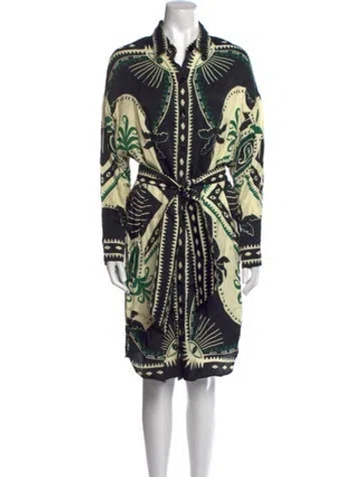 Pre-owned Farm Rio Printed Knee-length Dress In Multi