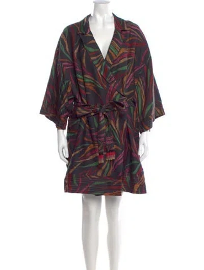Pre-owned Farm Rio Printed Knee-length Dress In Multi
