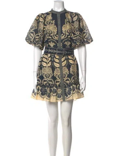 Pre-owned Farm Rio Printed Knee-length Dress In Neutral