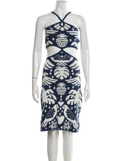 Pre-owned Farm Rio Printed Knee-length Dress In Neutral