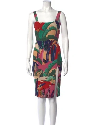 Pre-owned Farm Rio Printed Knee-length Dress In Pink