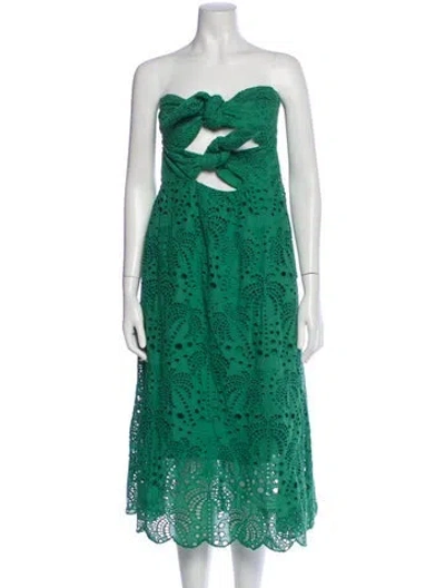 Pre-owned Farm Rio Printed Knee-length Dress W/ Tags In Green