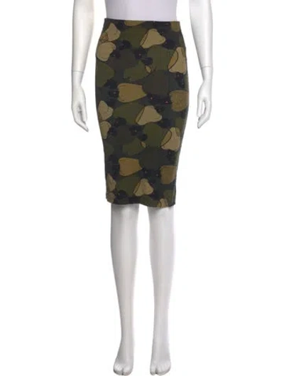 Pre-owned Farm Rio Printed Knee-length Skirt In Black