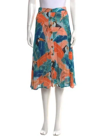 Pre-owned Farm Rio Printed Knee-length Skirt In Multi