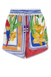 Farm Rio Shorts In Misto Lino Stampato Donna In Tropicaldestinationoffwhite