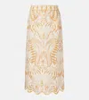 Farm Rio Printed Linen Midi Skirt