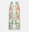 Farm Rio Printed Linen Midi Skirt