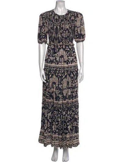 Pre-owned Farm Rio Printed Long Dress