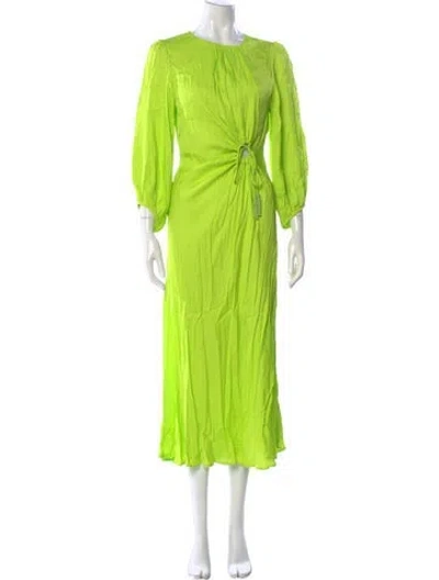 Pre-owned Farm Rio Printed Long Dress In Green