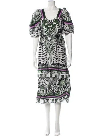 Pre-owned Farm Rio Printed Long Dress In Multi