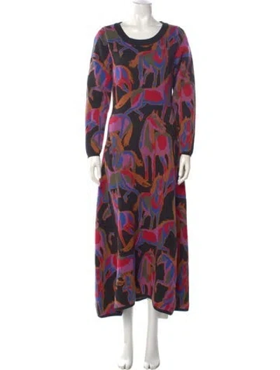 Pre-owned Farm Rio Printed Long Dress In Multi