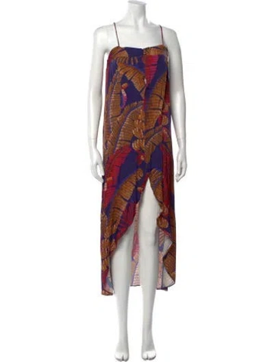 Pre-owned Farm Rio Printed Long Dress In Multi