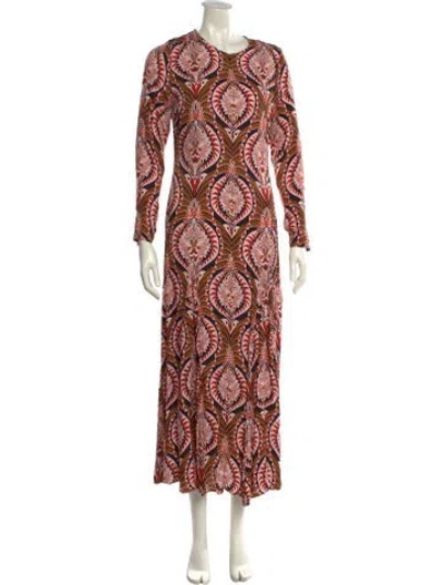 Pre-owned Farm Rio Printed Long Dress In Multi