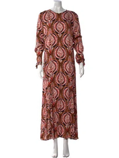 Pre-owned Farm Rio Printed Long Dress In Multi