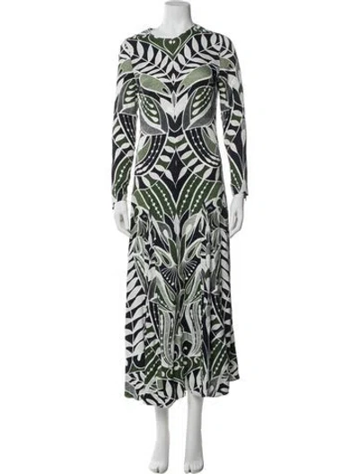 Pre-owned Farm Rio Printed Long Dress In Multi