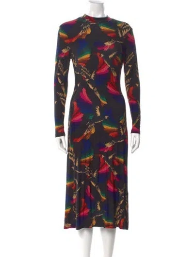 Pre-owned Farm Rio Printed Long Dress In Multi