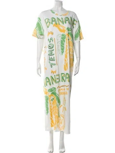 Pre-owned Farm Rio Printed Long Dress In Multi