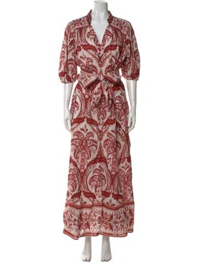 Pre-owned Farm Rio Printed Long Dress In Multi
