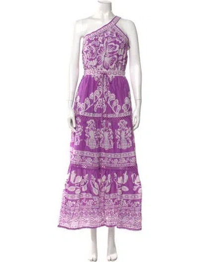 Pre-owned Farm Rio Printed Long Dress In Purple