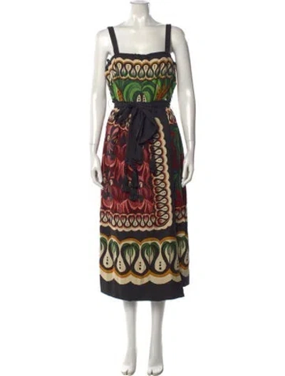 Pre-owned Farm Rio Printed Long Dress W/ Tags In Black