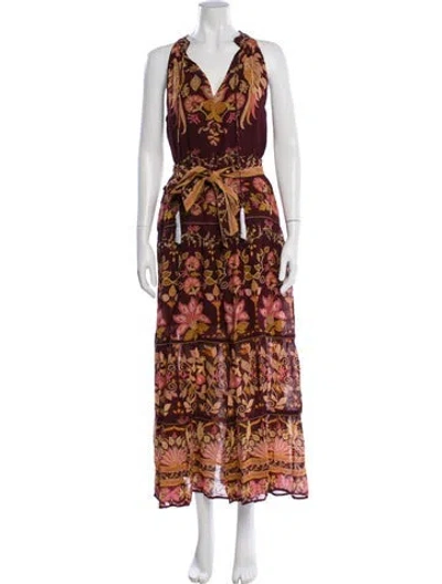 Pre-owned Farm Rio Printed Long Dress W/ Tags In Multi