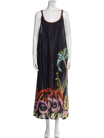 Pre-owned Farm Rio Printed Long Dress W/ Tags In Multi