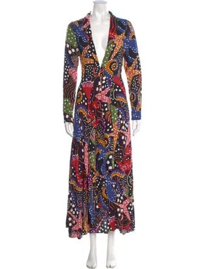 Pre-owned Farm Rio Printed Long Dress W/ Tags In Multi