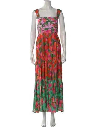 Pre-owned Farm Rio Printed Long Dress W/ Tags In Multi